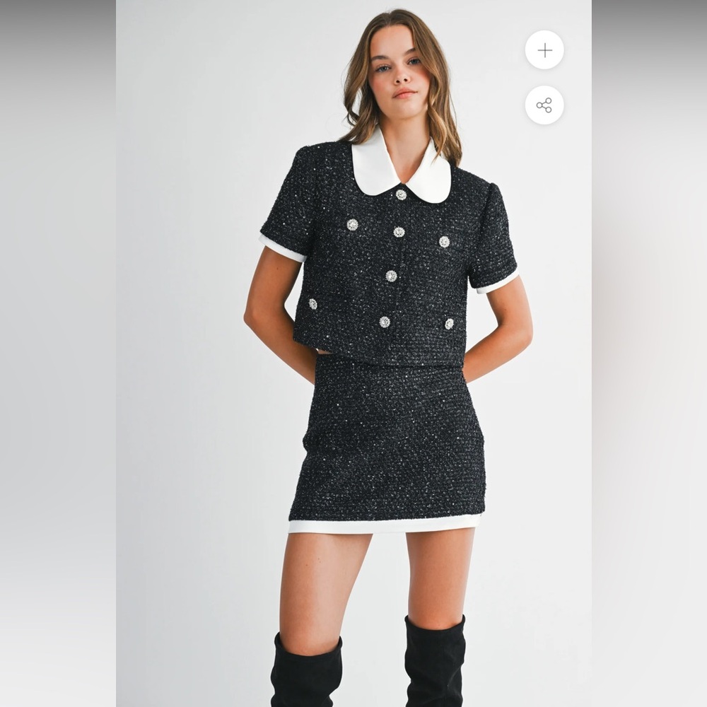Mable Sequin Tweed Skirt Set - Picture 4 of 13